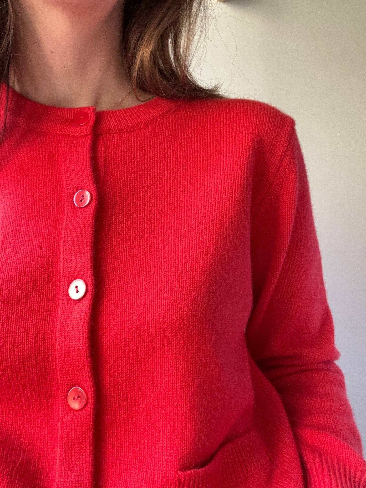 Cardigan Yves - laine et cachemire rouge - Casa Donna Donna