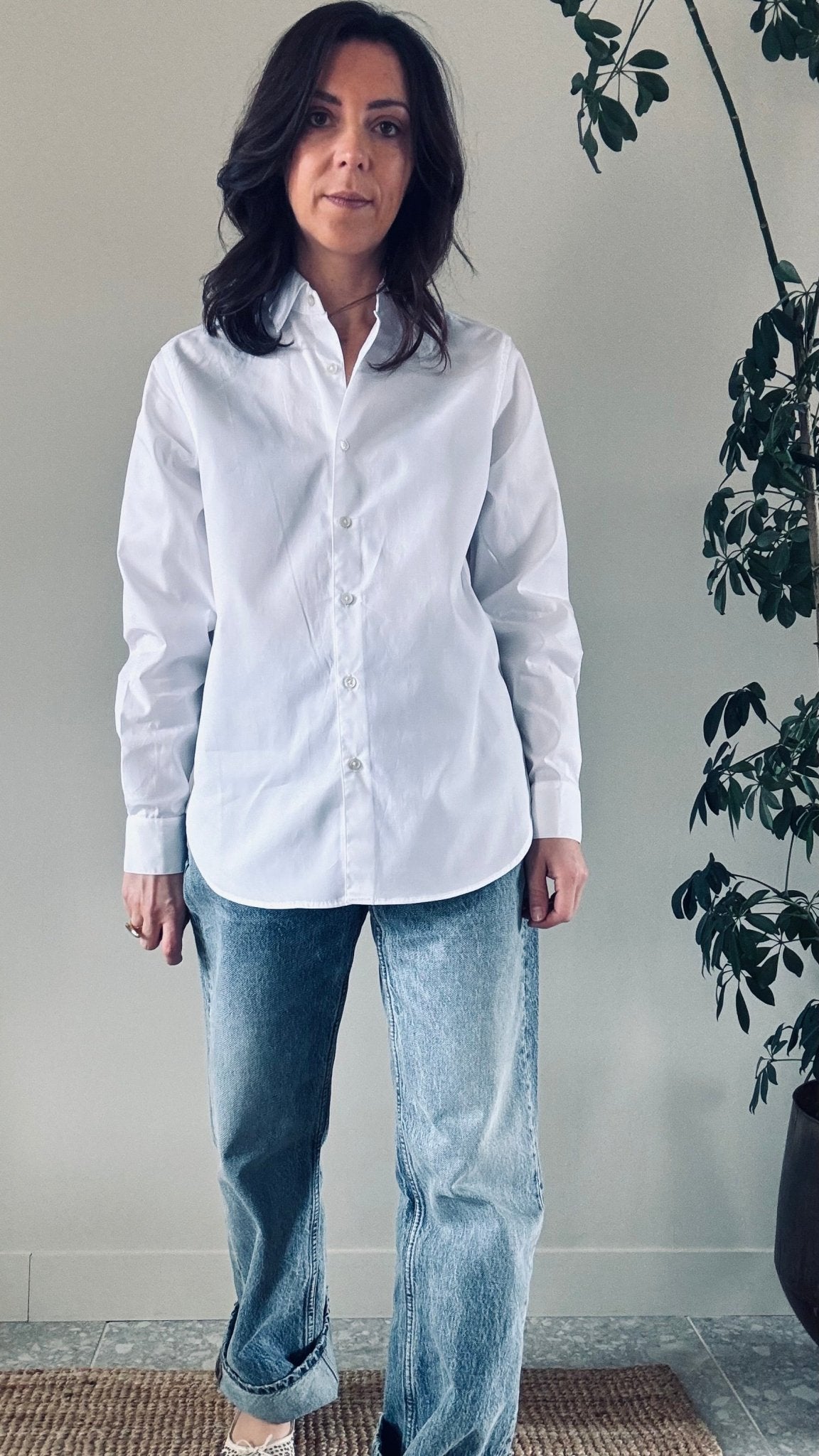 Chemise en popeline de coton blanche - Casa Donna Donna