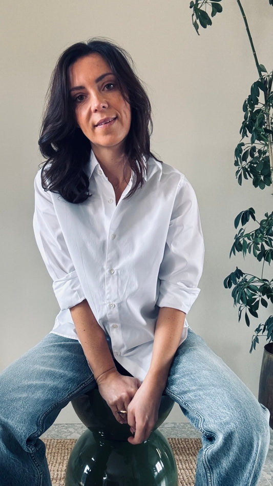Chemise en popeline de coton blanche - Casa Donna Donna