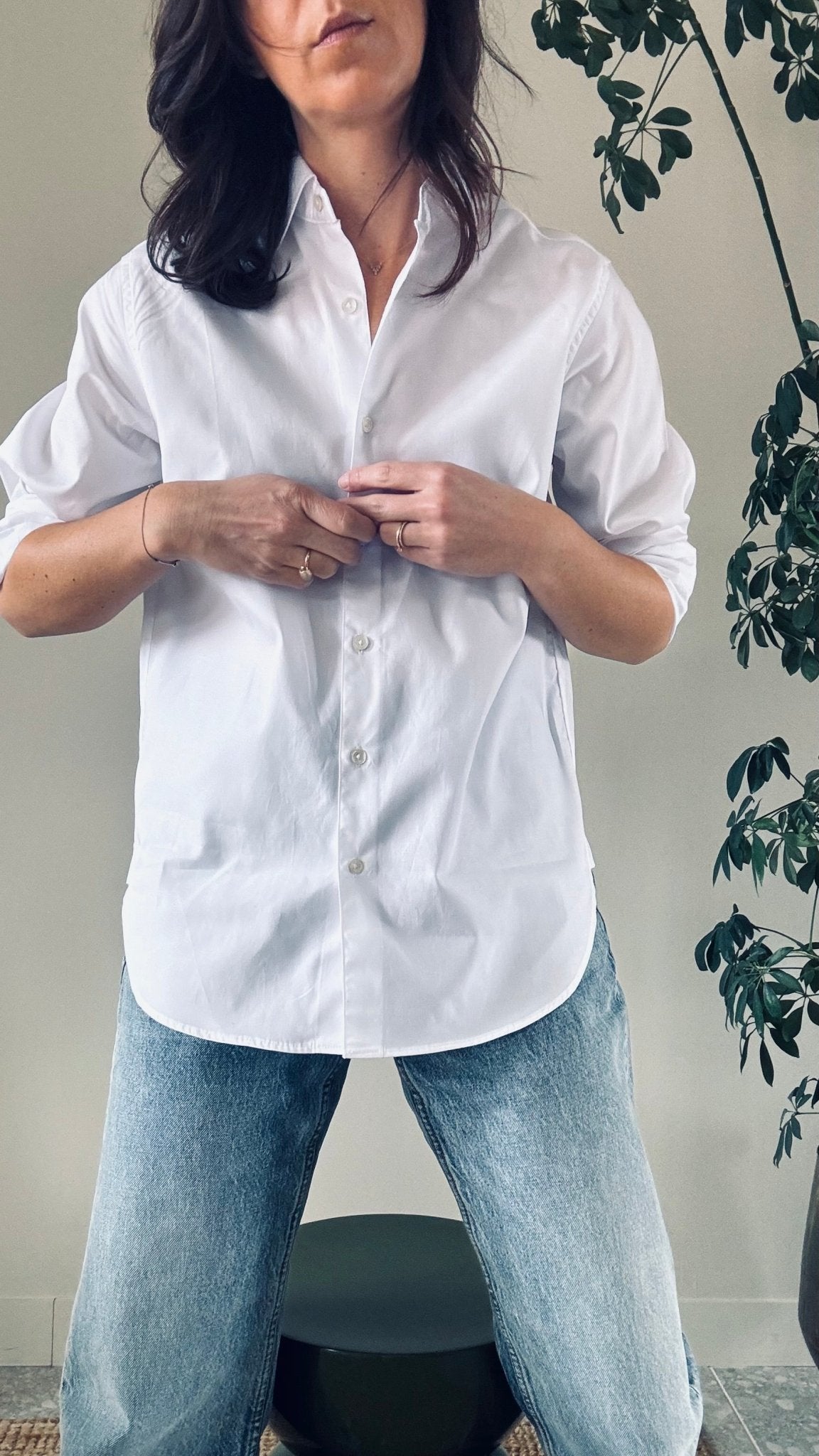 Chemise en popeline de coton blanche - Casa Donna Donna