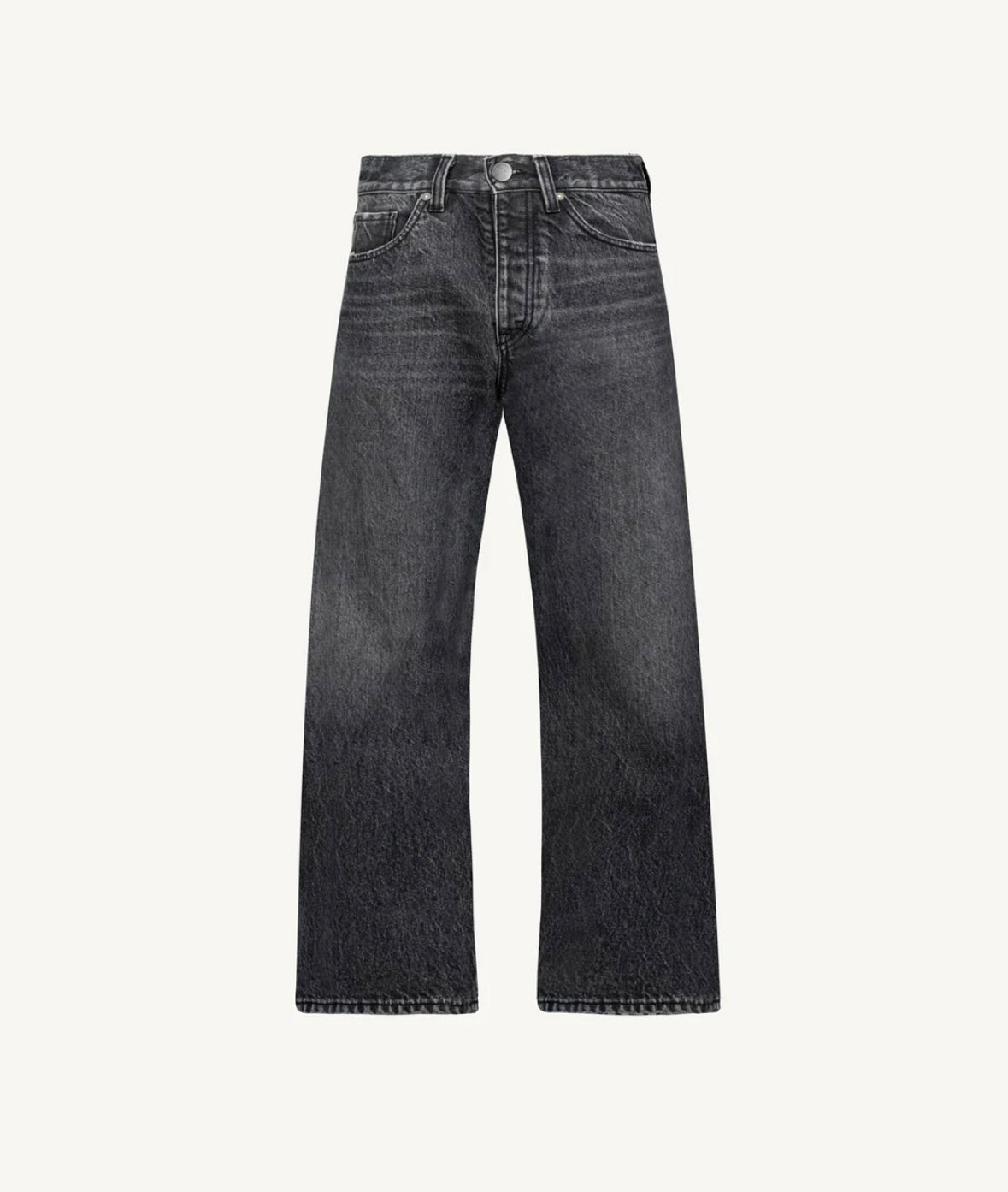 jean MAB pour femme en denim gris , coupe taille haute, avec poches avant et arrière.