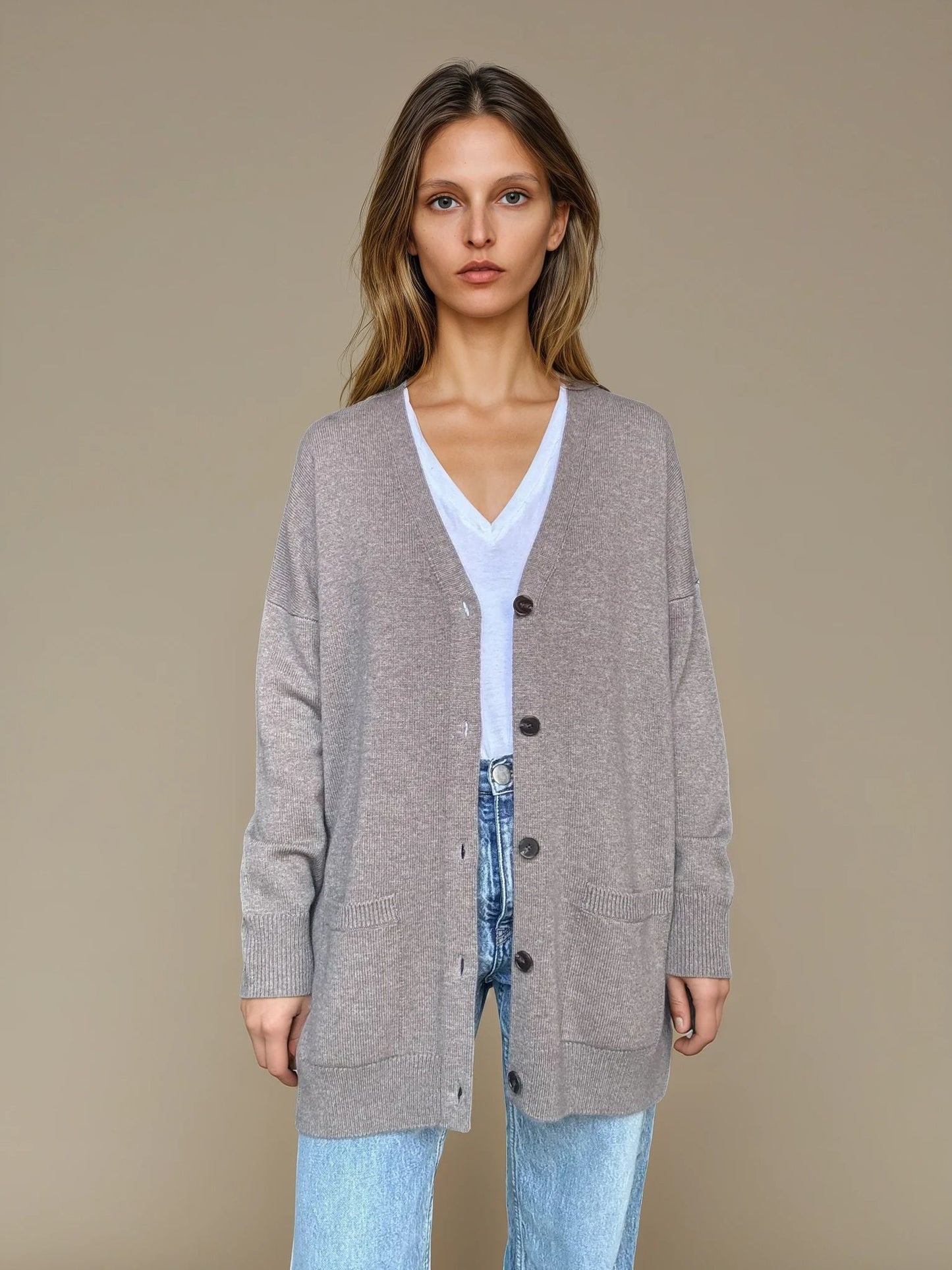 Le cardigan taupe - Casa Donna Donna